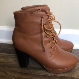 Tan leather boots